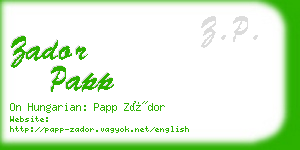 zador papp business card